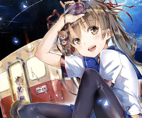 Download 3548x2959 Anime Girl Sitting Skirt Night Twintail