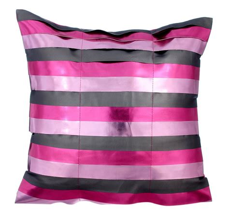 Polyester and polyurethane (faux leather) upholstery. Decorative Euro Size Cushion Cover Fuchsia Pink 24"x24 ...