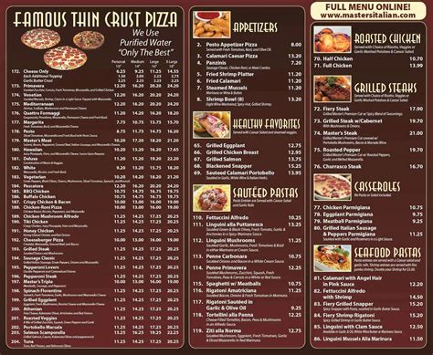 Master's Pizza Pasta & Grill Menu - Urbanspoon/Zomato