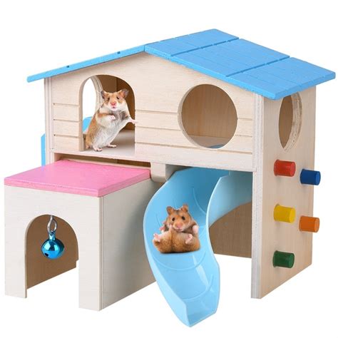 Fashion Hamster House Wooden Pet Cabin Small Animal Hideout Deluxe