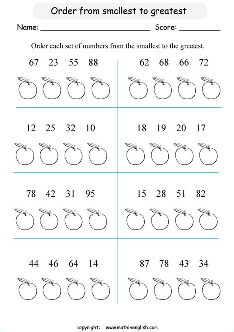 Big And Small Numbers Worksheet