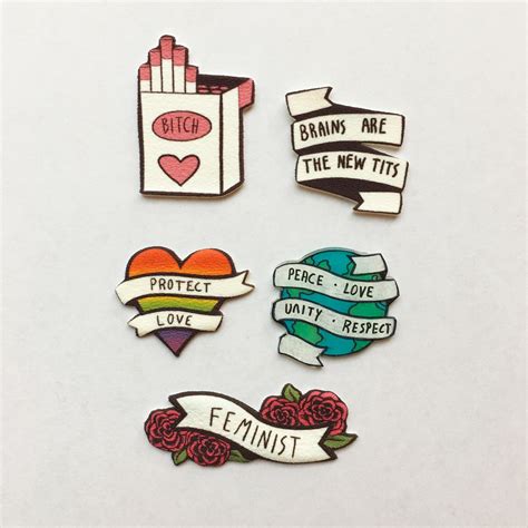 Enamel Pin Collection Of Feminist Flair Cute Style Intersectional
