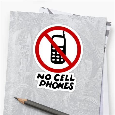 No Cell Phones Stickers By Caro Owens Designs Redbubble