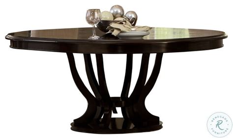 Savion Espresso Round Pedestal Extendable Dining Table From Homelegance