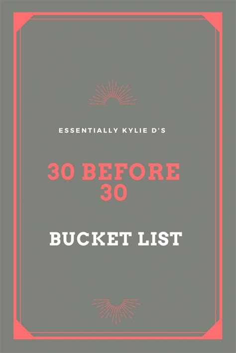 30 Before 30 Bucket List 30 Before 30 30 Before 30 List Bucket List