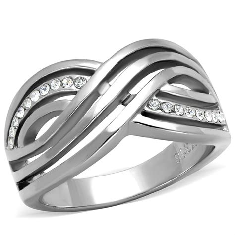Artk2032 Stainless Steel 1 Ct Round Cut Two Toned 2 Piece Wedding Ring