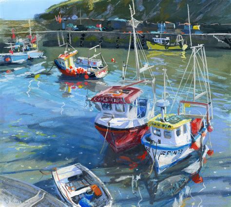 Boats In Mevagissey Harbour Cornwall James Bartholomew Mill House