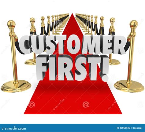 Customer First Words Red Carpet Top Priority Client Service Stock