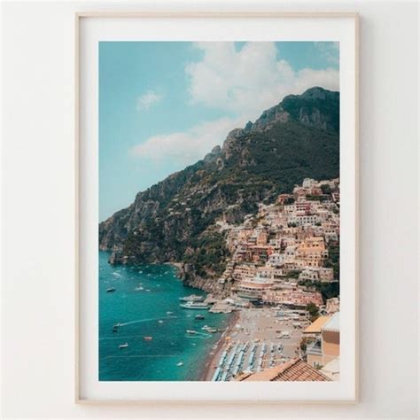Amalfi Coast Print Italy Printable Wall Art Positano Etsy