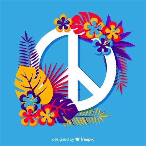 Premium Vector Floral Peace Sign