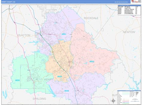 Henry County Ga Wall Map Color Cast Style By Marketmaps Mapsales