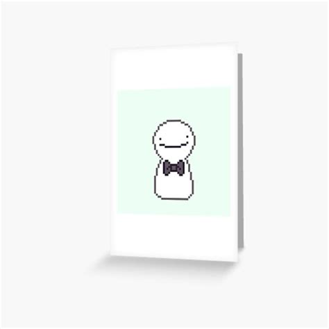 Dsmp Fanart Merch Dream Pixel Art Blob Bowtie Greeting Card For