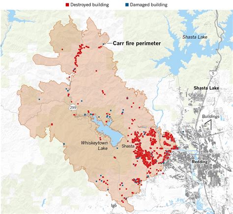 Here’s Where The Carr Fire Destroyed Homes In Northern California Los Angeles Times