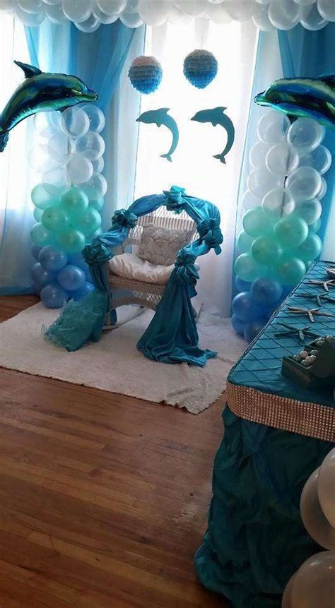 Create your own party pack by adding items from below: dolphins Baby Shower Party Ideas | Ocean baby showers ...