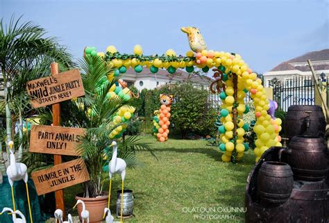 Party supplies such as invitations, decorations, and guest and dessert tables are perfectly. Jungle Themed First Birthday Party | Home Party Ideas