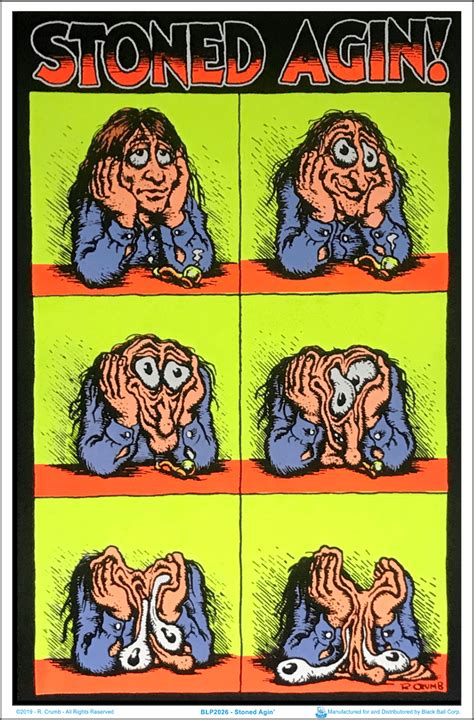 Stoned Agin By R Crumb Laminated Blacklight Poster 235 X 355