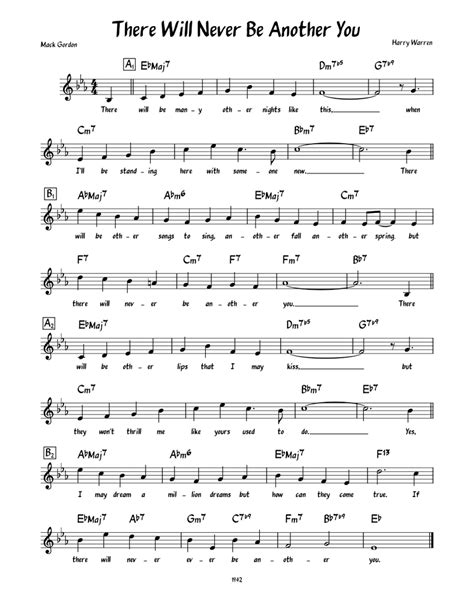 There Will Never Be Another You Sheet Music For Piano Download Free In