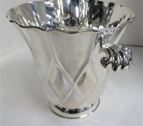 Italian Sterling Silver Faceted Champagne Or Ice Bucket. Modern. 7.5 ...