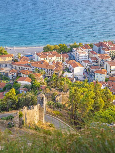 Cemetery The City Of Nafpaktos Gulf Of Corinth Greece Stock Image