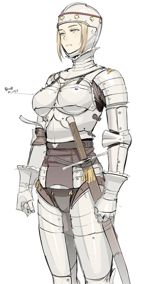 nisetanaka original highres 1girl armor armored boots blonde hair boobplate breastplate