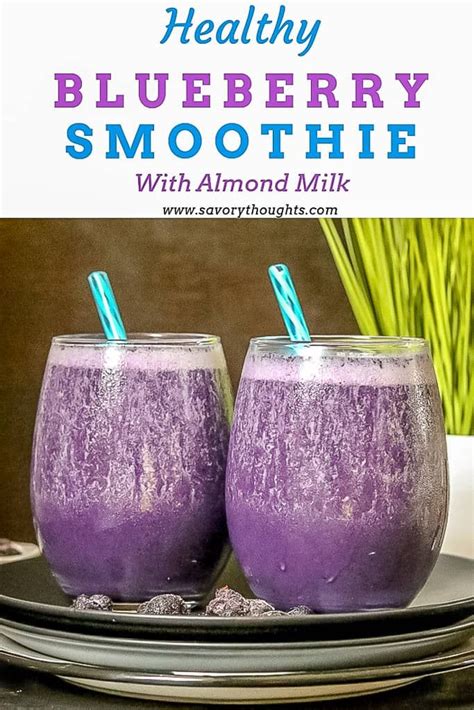 Almond milk is lower in carb than regular milk and is great for people with milk or lactose intolerance. Healthy Blueberry Smoothie With Almond Milk - Savory ...