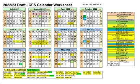 Draft Jcps Calendar 2022 2023 Approved
