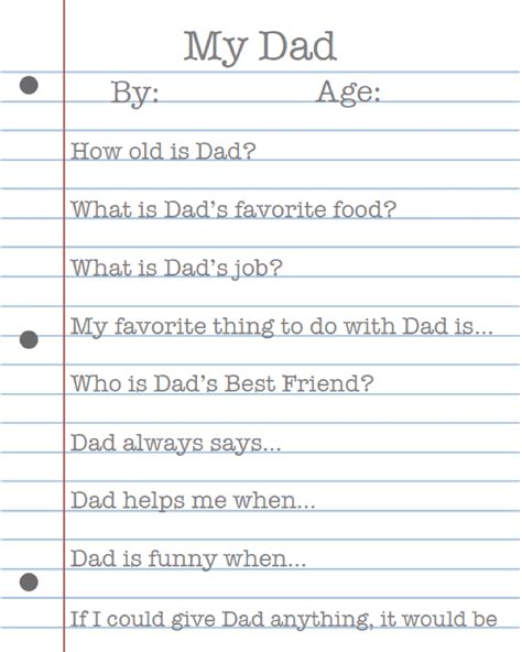 My Dad Fathers Day Printable