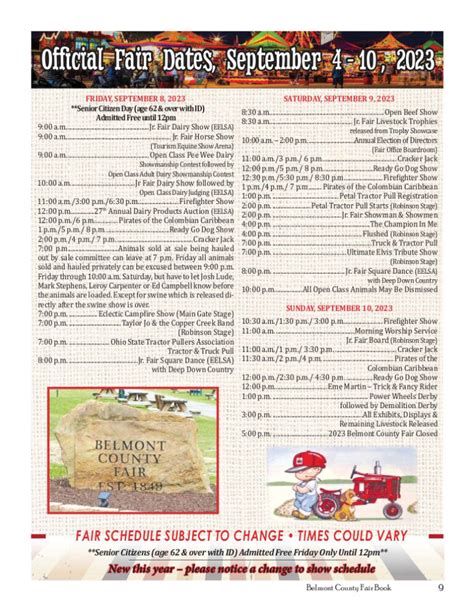 Belmont County Fair Schedule Belmont County Agricultural Society