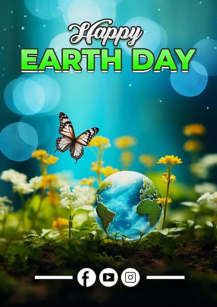 Premium Psd Happy Earth Day Poster Design