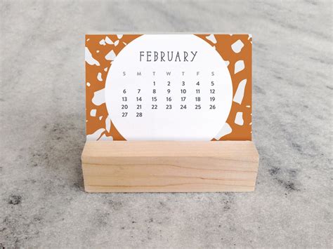 2022 Mini Desk Calendar Terrazzo Small Desk Calendar 2022 Etsy