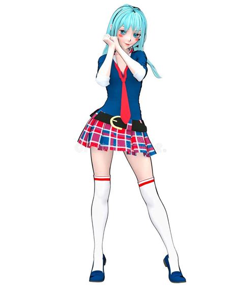 3d Anime Doll Japanese Anime Schoolgirl Big Blue Eyes Bright Makeup