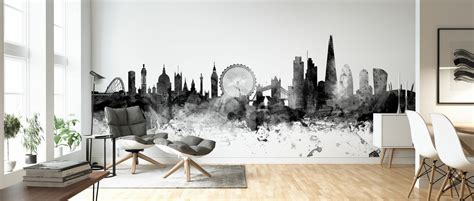 London Skyline 2 Black A Wall Mural For Every Room In 2021 Wall
