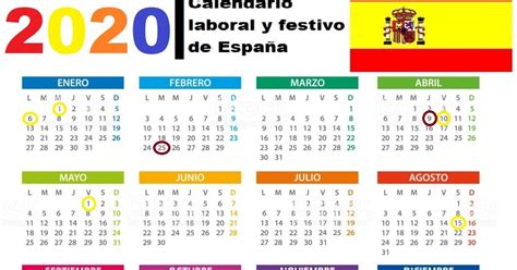 Calendario De España 2020 Con Sus Días Festivos Buscar De Todo