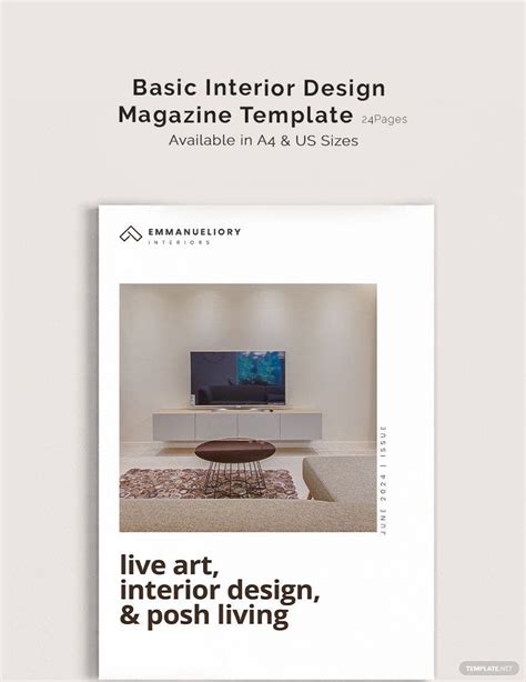 Basic Interior Design Magazine Template In Indesign Word Publisher