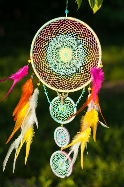 Colorful Dream Catcher Wall Hanging Multi Color Large Etsy Dream