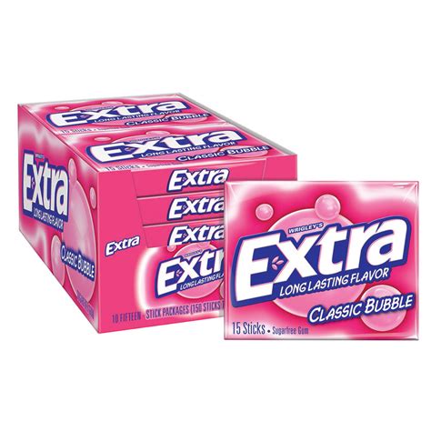 年末のプロモーション大特価！ Bubble Gum Extra Classic Sugar Free Chewing 15 Count