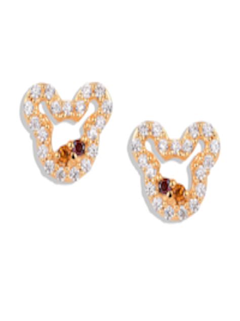 Buy TALISMAN Gold Toned Disney Contemporary Studs Earrings For Women