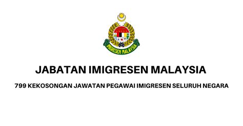 .pemegang kad unhcr tidak dibenarkan bekerja 4. Permohonan Jawatan Kosong Jabatan Imigresen Malaysia ...
