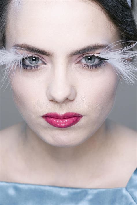 Woman With Long Eyelashes Stock Photo Image Of Fashion 13452568
