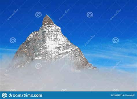 Matterhorn Top In The Pennine Alps On The Border Of Switzerland And