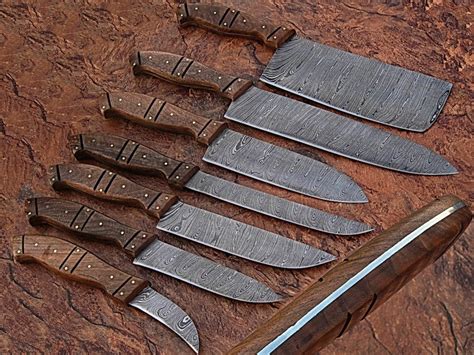 Custom Handmade Damascus Steel Kitchen Knife Sets Professional Etsy