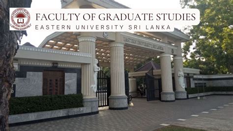 Faculty Of Graduate Studies Eastern University Sri Lanka