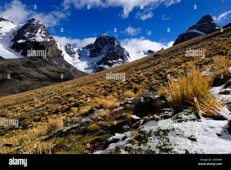 Andes Mountains With A High Plateau Tuni La Paz Bolivia South