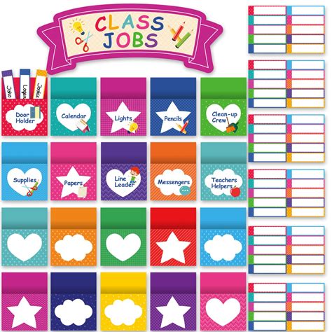 Buy 81pcs Class Jobs Bulletin Board Set Colorful Classroom Job Chart