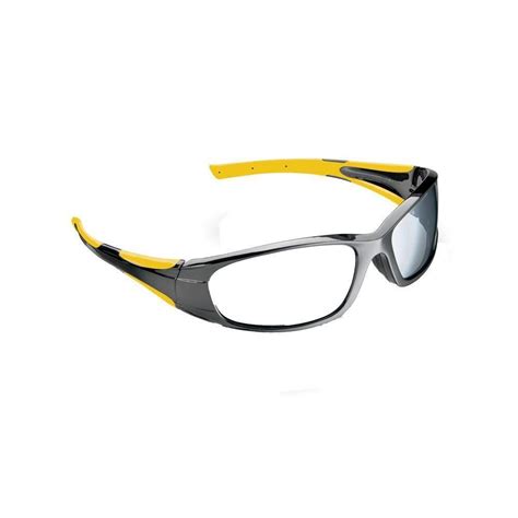3m holmes workwear black frame with yellow accents tinted scratch resistant lenses safety