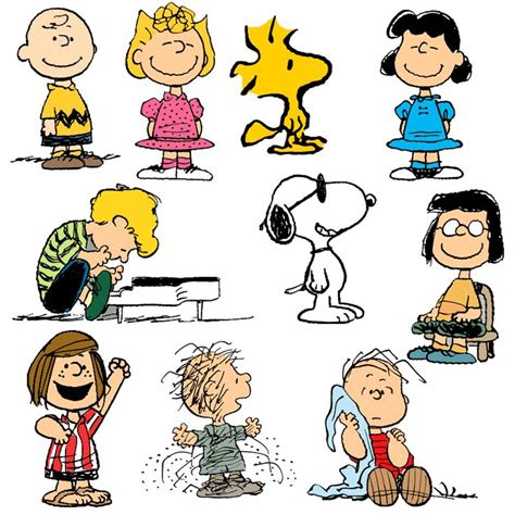 Peanuts Gang Charlie Brown Sally Woodstock Lucy Schroeder Snoopy
