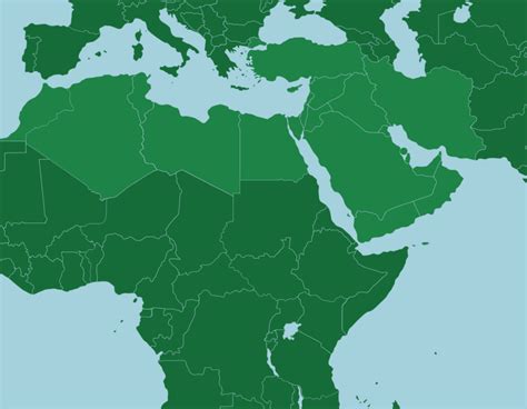 Powerpoint Map Of Middle East And North Africa Countries Slidemodel