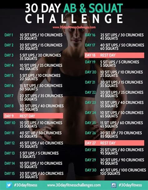 30 Day Ab Challenge With Squats Love This Perfect If