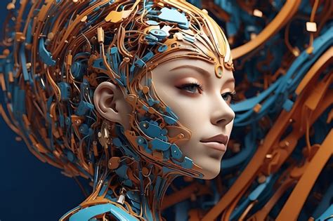 premium ai image creative illustration depicting the intricate intersection of ai and human