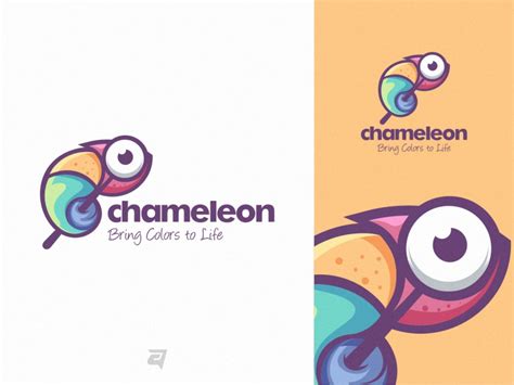 Concept Colorful Logo Design Project For Chameleon By Artnivora Studio